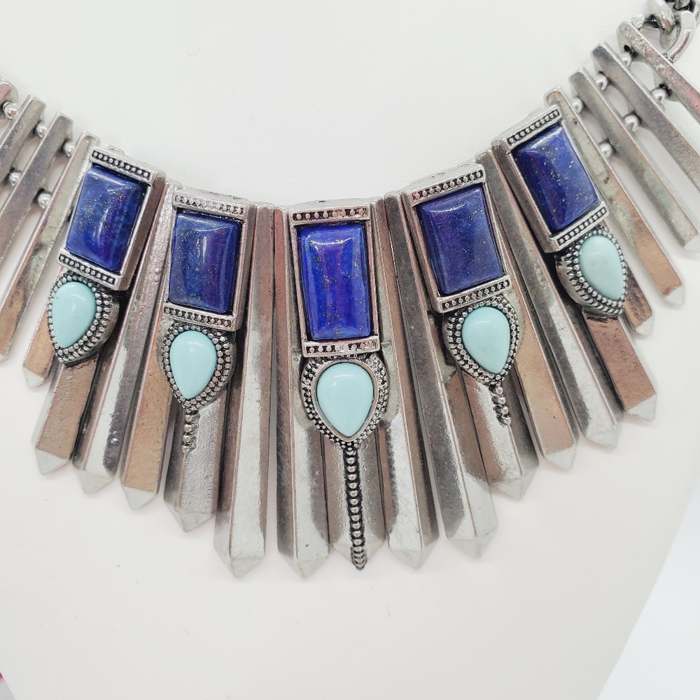 NEW WOMENS AZTEC NECKLACE SILVER SPRING SUMMER - Picture 13 of 14